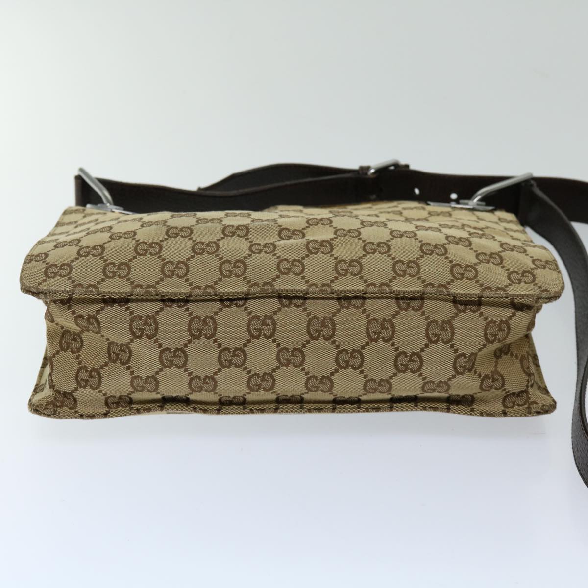 GUCCI GG Canvas Shoulder Bag Beige 120841 Auth ti1579