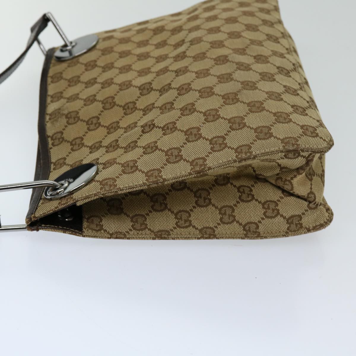 GUCCI GG Canvas Shoulder Bag Beige 120841 Auth ti1579