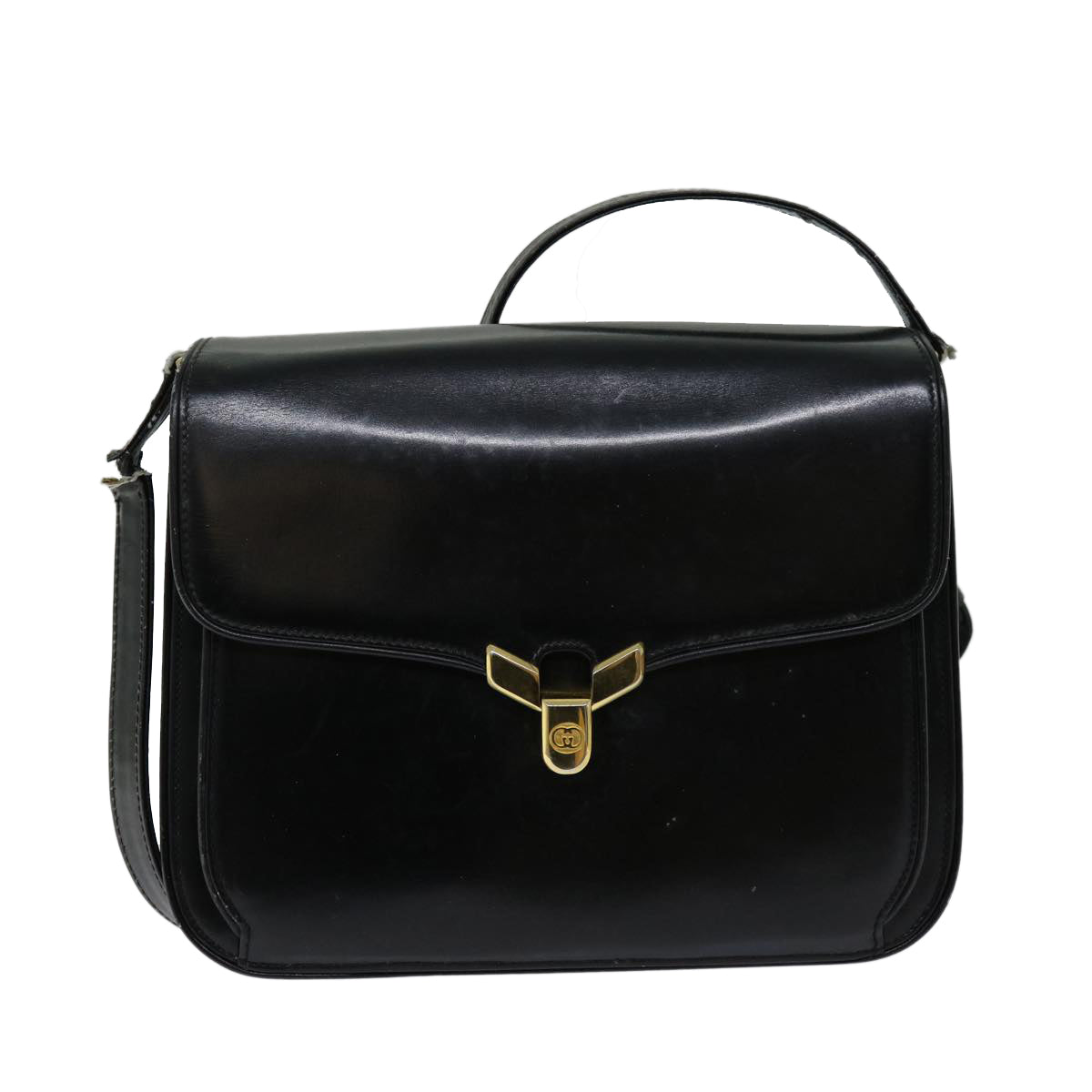 GUCCI Shoulder Bag Leather Black Auth ti1580 - 0