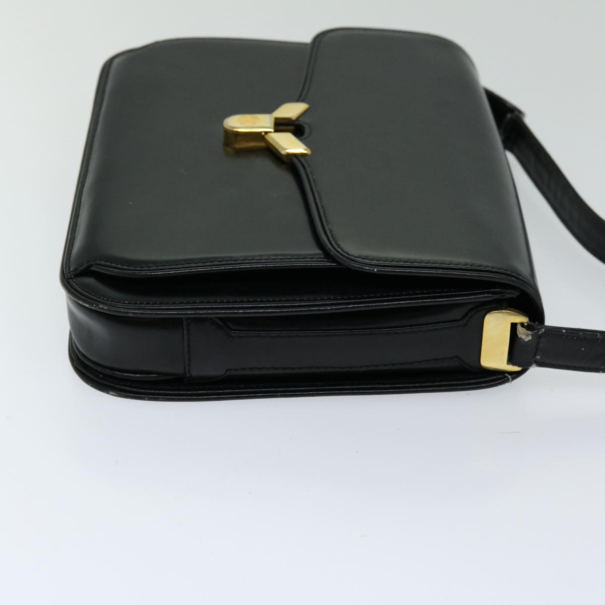 GUCCI Shoulder Bag Leather Black Auth ti1580