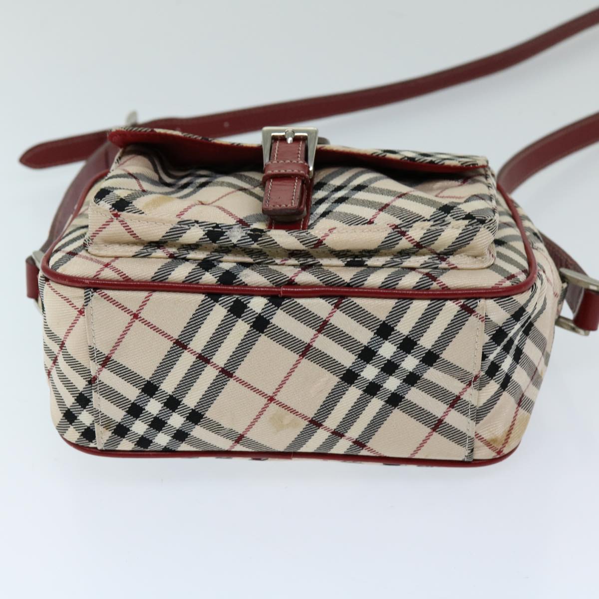 BURBERRY Nova Check Blue Label Shoulder Bag Nylon Beige Auth ti1596