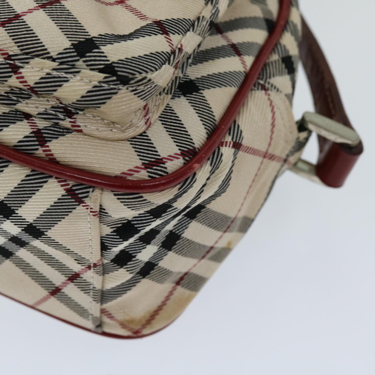 BURBERRY Nova Check Blue Label Shoulder Bag Nylon Beige Auth ti1596