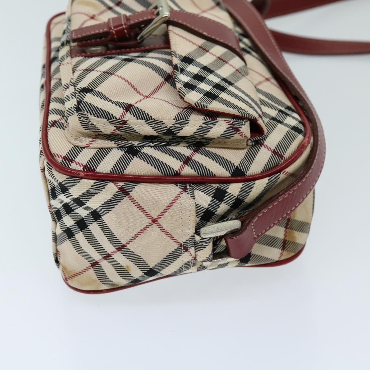 BURBERRY Nova Check Blue Label Shoulder Bag Nylon Beige Auth ti1596