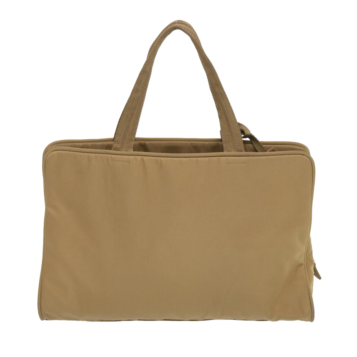PRADA Hand Bag Nylon Beige Auth ti1597 - 0