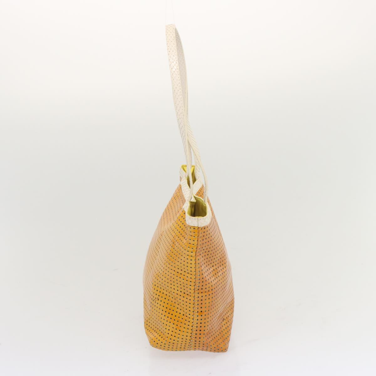 FENDI Tote Bag Patent leather Yellow Auth ti1601