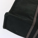 HERMES Fourre Tout MM Hand Bag Canvas Black Gray Auth ti1602-14