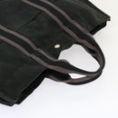 HERMES Fourre Tout MM Hand Bag Canvas Black Gray Auth ti1602-6