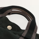 HERMES Fourre Tout MM Hand Bag Canvas Black Gray Auth ti1602-7