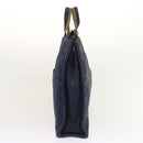 HERMES Fourre Tout MM Hand Bag Canvas Navy Khaki Auth ti1603-3