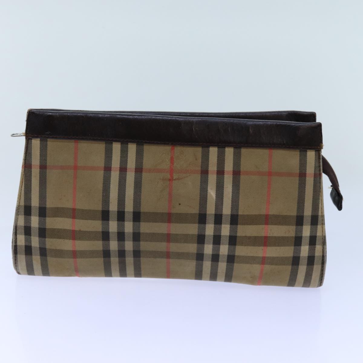Burberrys Nova Check Clutch Bag Canvas 3Set Beige Auth ti1615