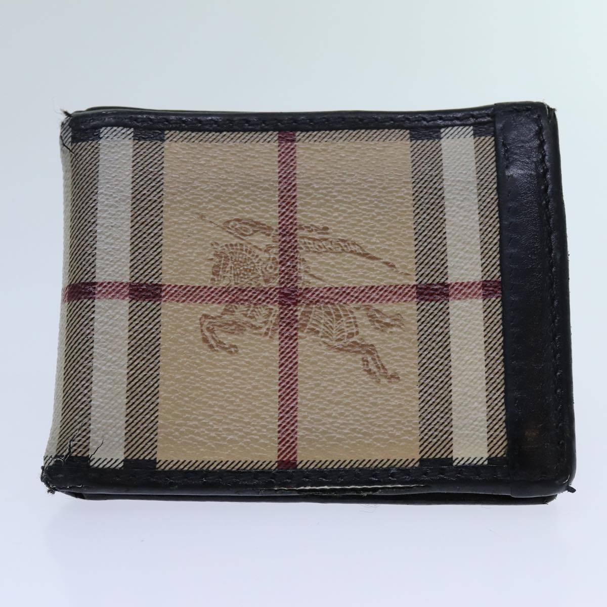 BURBERRY Nova Check Wallet Canvas PVC 5Set Red Beige Auth ti1617 - 0