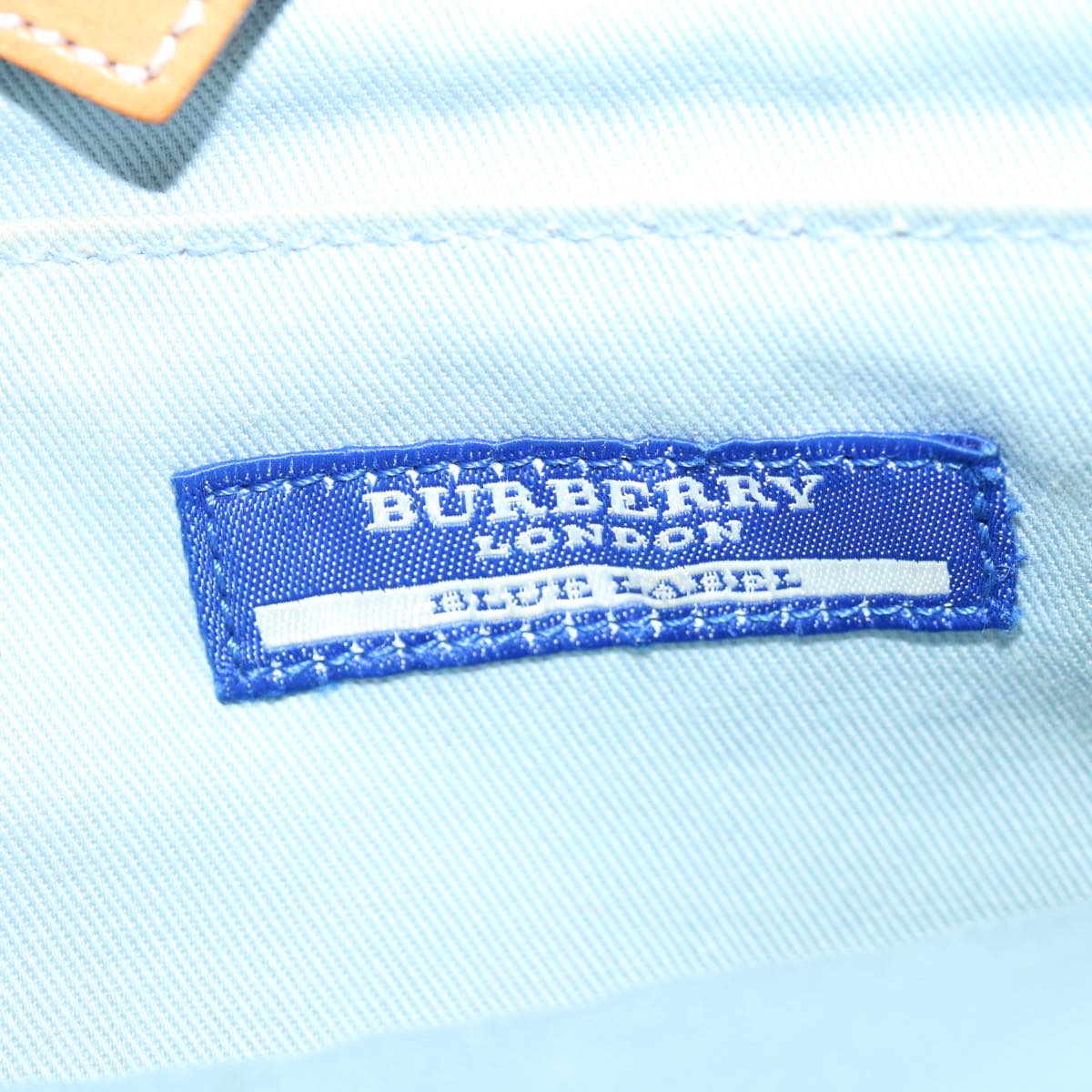 BURBERRY Nova Check Blue Label Hand Bag Canvas Blue Auth ti1619