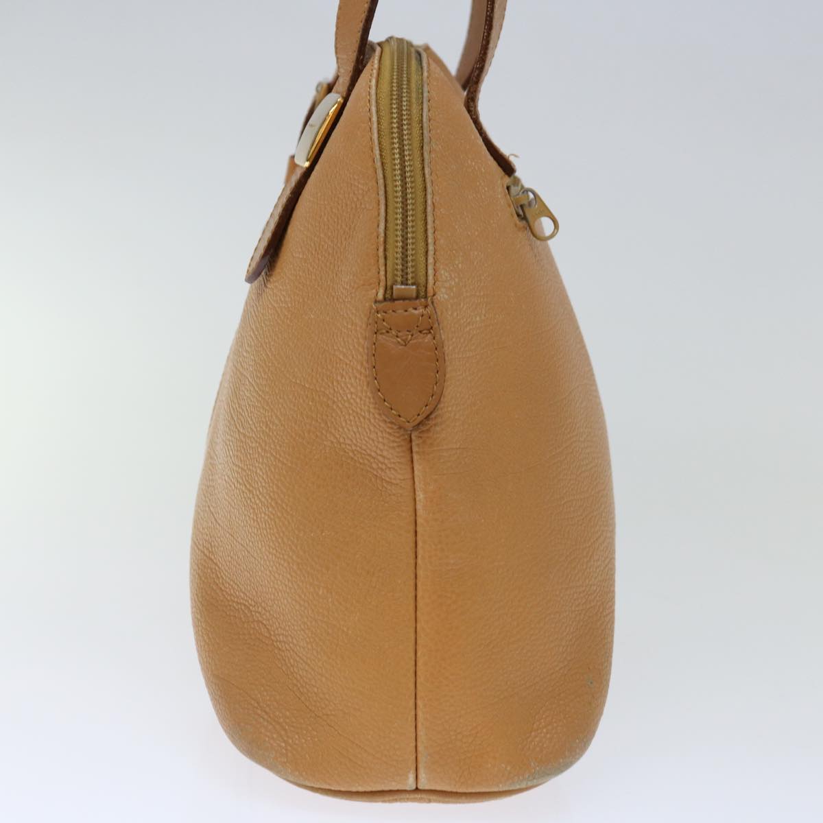 BURBERRY Hand Bag Leather Beige Auth ti1623