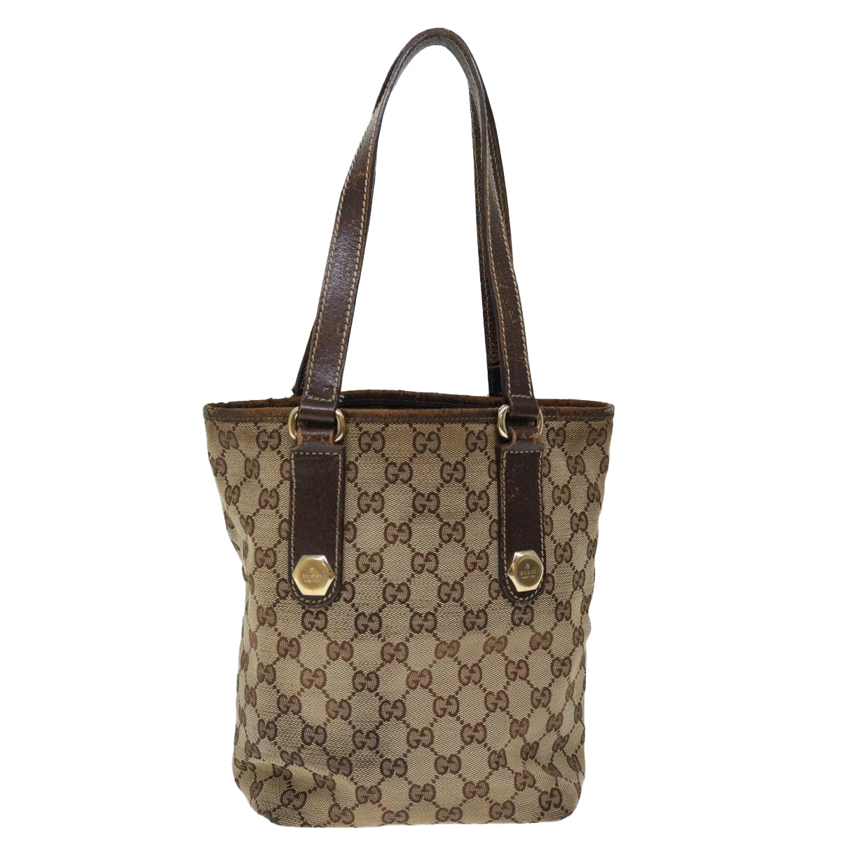 GUCCI GG Canvas Tote Bag Beige 153361 Auth ti1632