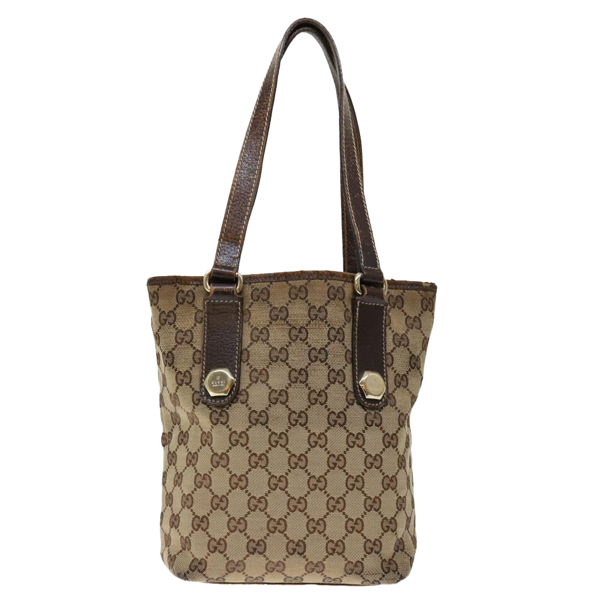 GUCCI GG Canvas Tote Bag Beige 153361 Auth ti1632 - 0