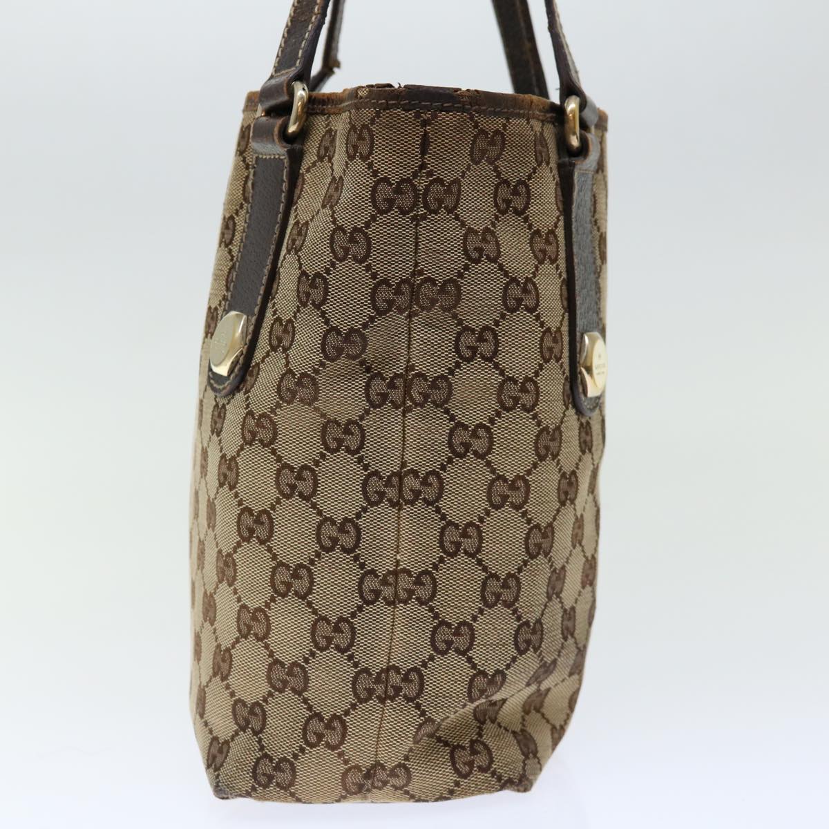 GUCCI GG Canvas Tote Bag Beige 153361 Auth ti1632