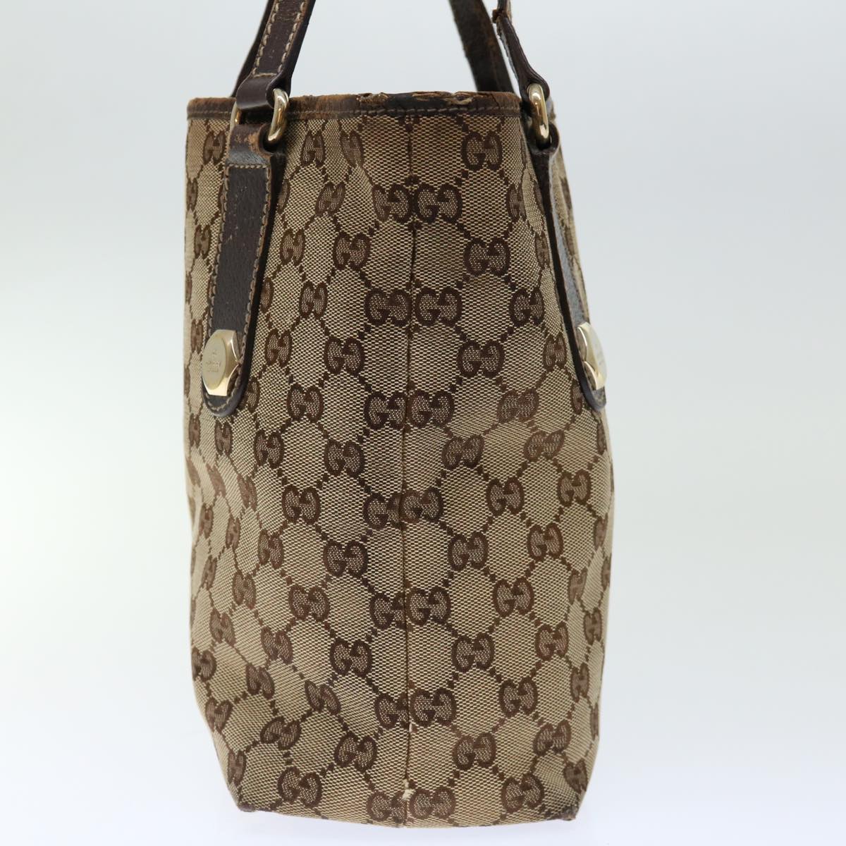 GUCCI GG Canvas Tote Bag Beige 153361 Auth ti1632