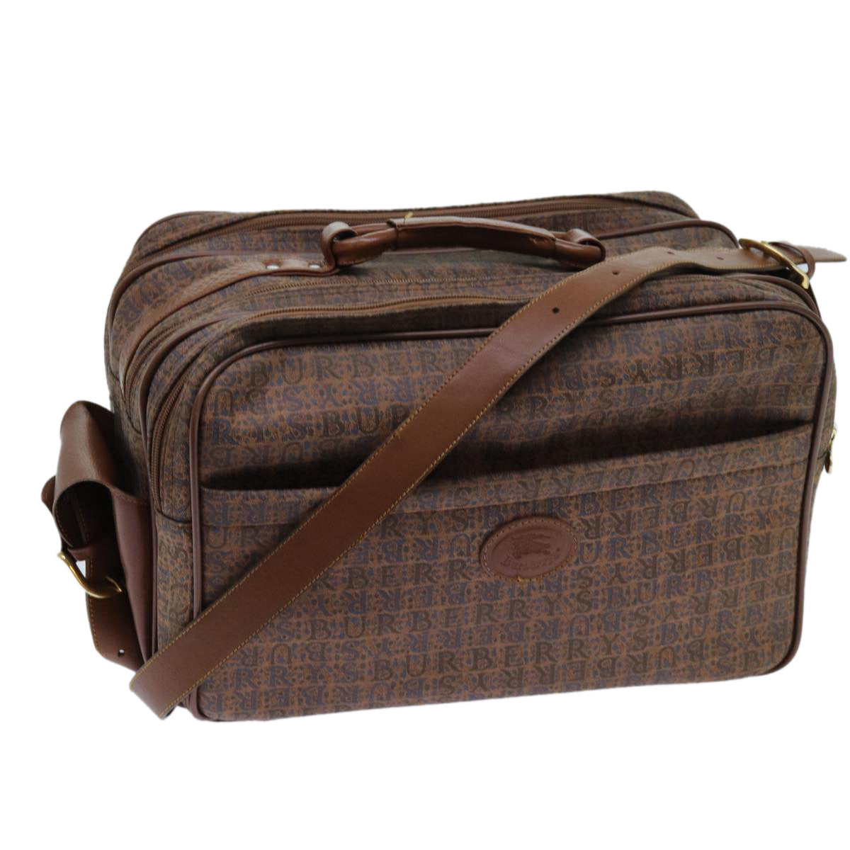 Burberrys Shoulder Bag Canvas Brown Auth ti1652