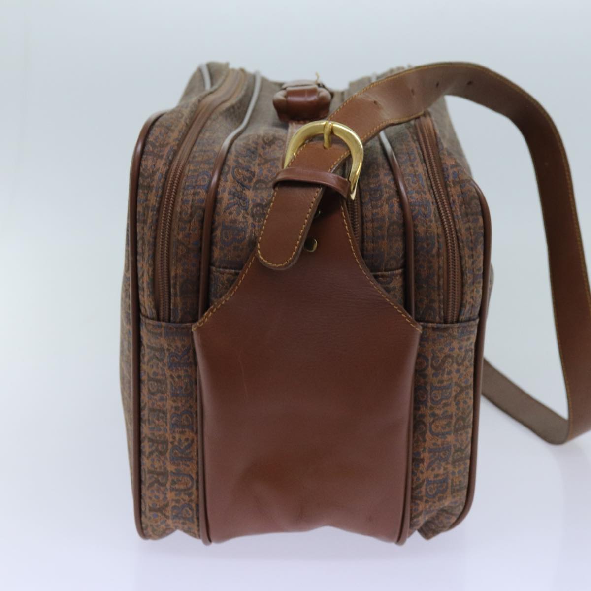 Burberrys Shoulder Bag Canvas Brown Auth ti1652