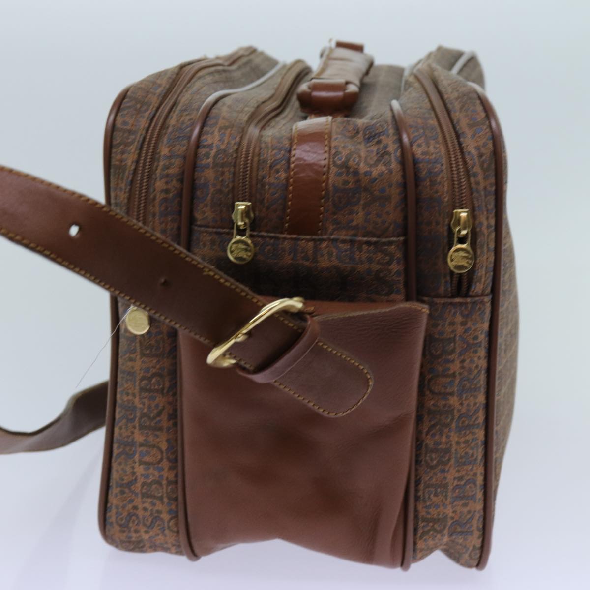 Burberrys Shoulder Bag Canvas Brown Auth ti1652