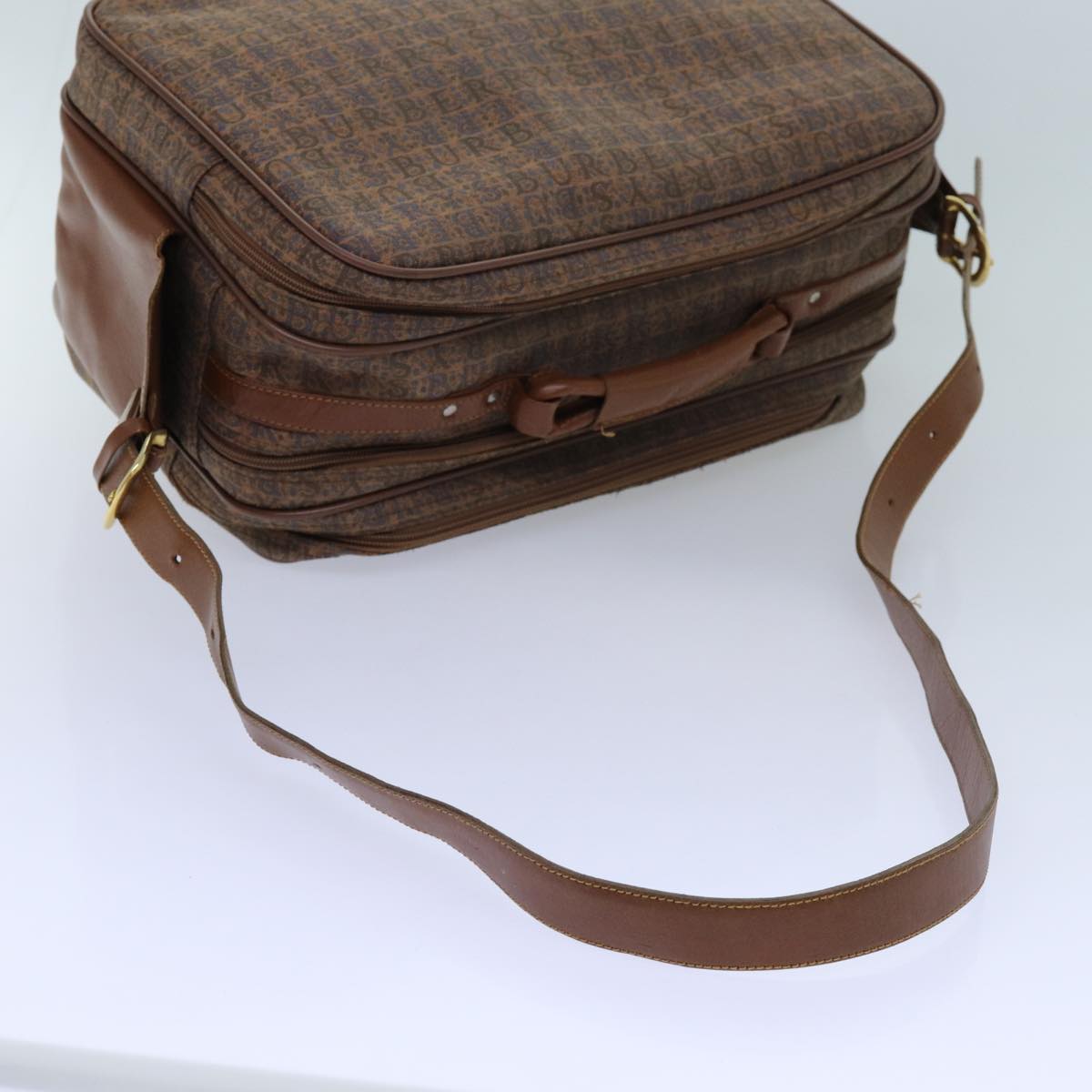 Burberrys Shoulder Bag Canvas Brown Auth ti1652