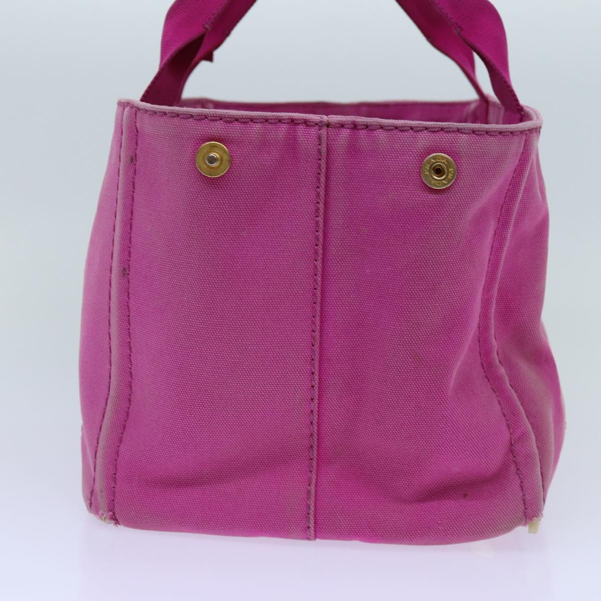 PRADA Canapa MM Hand Bag Canvas Pink Auth ti1653