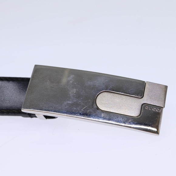 GUCCI Belt Leather 26.8""""""""-28.7"""""""" Black Auth ti1657