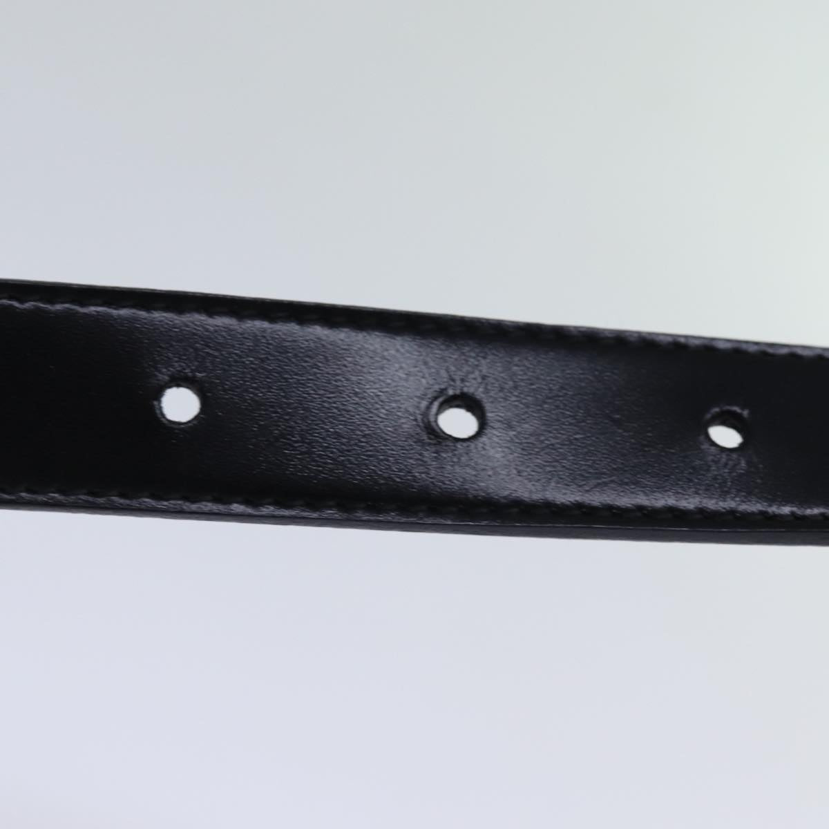 GUCCI Belt Leather 26.8""-28.7"" Black Auth ti1657