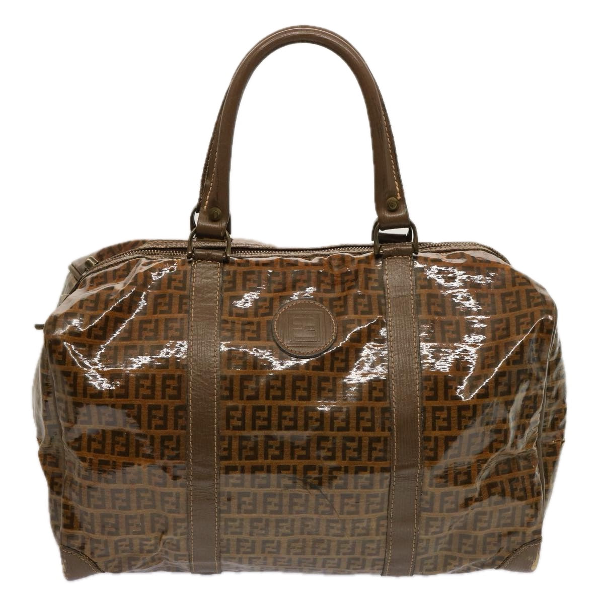 FENDI Zucchino Canvas Hand Bag 3Set Beige Brown Auth ti1666 - 0