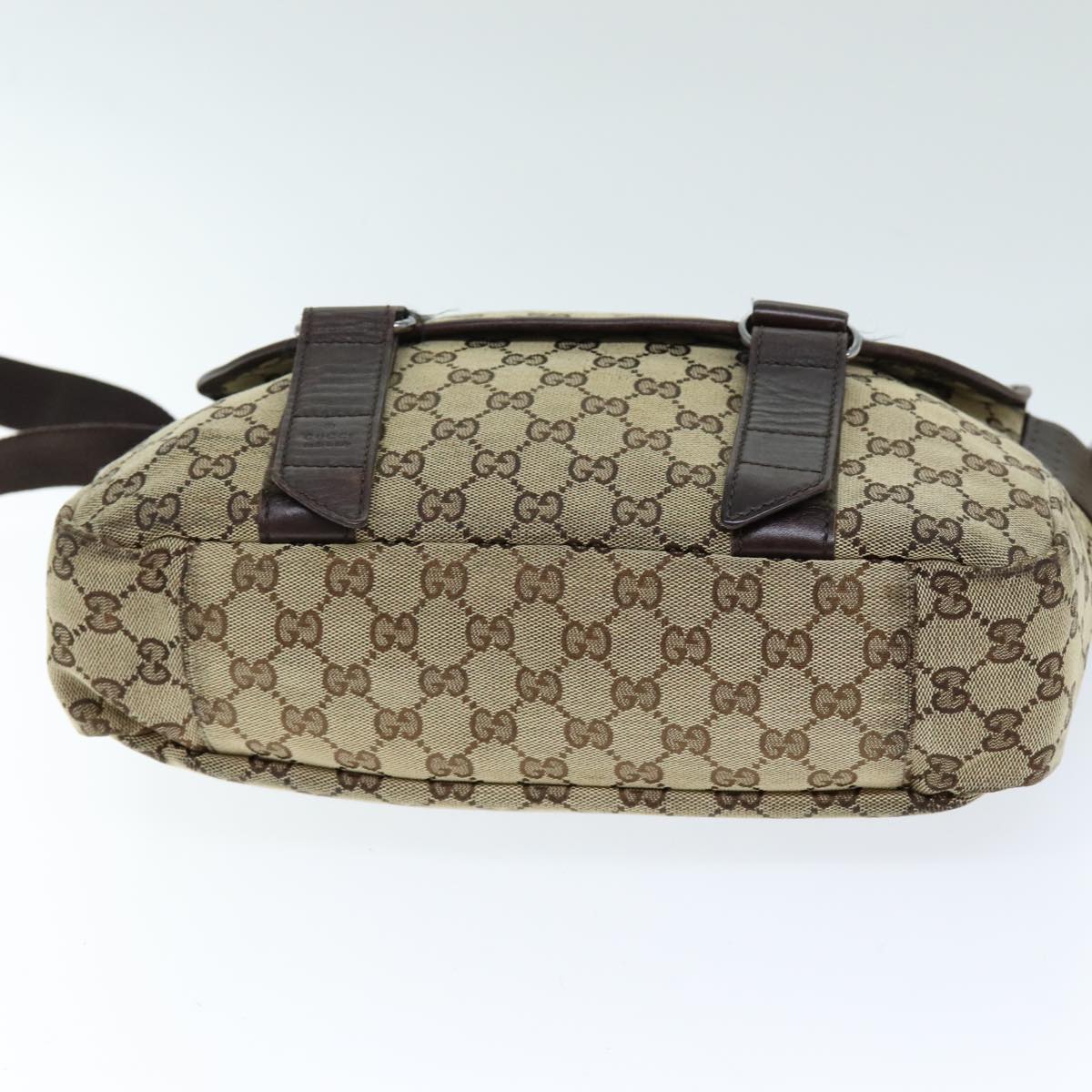 GUCCI GG Canvas Shoulder Bag Beige Auth ti1673