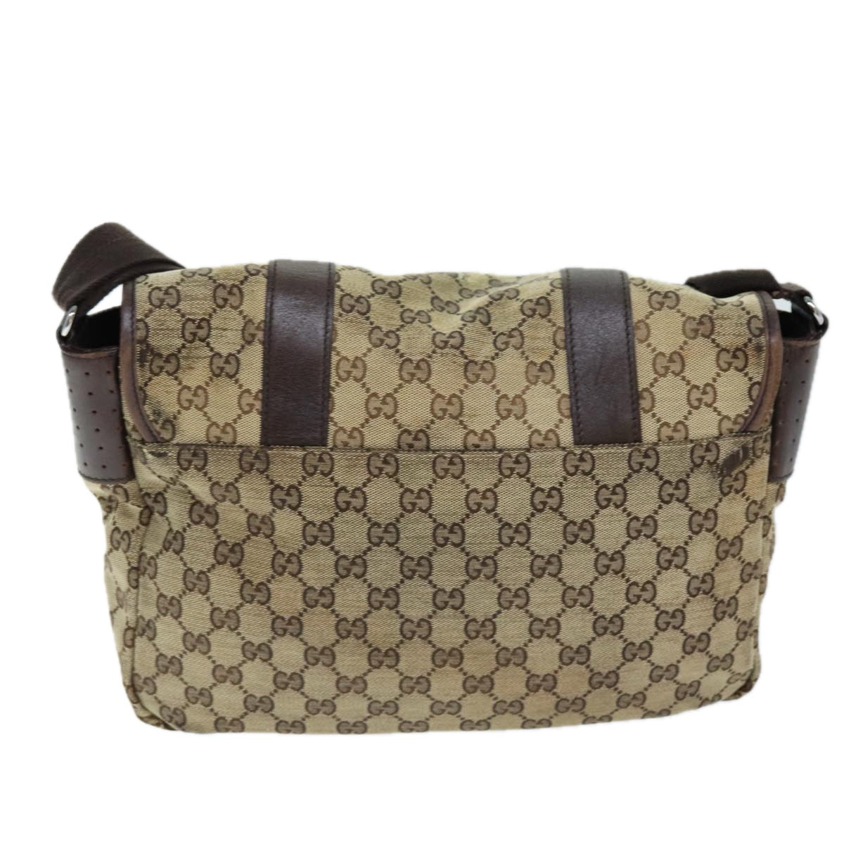 GUCCI GG Canvas Shoulder Bag Beige Auth ti1673 - 0