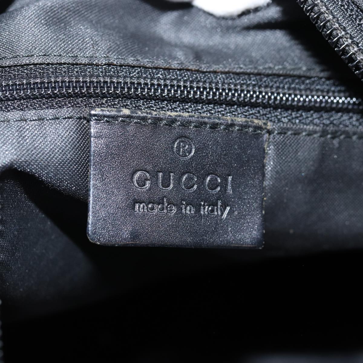 GUCCI GG Canvas Shoulder Bag Nylon Black Auth ti1680