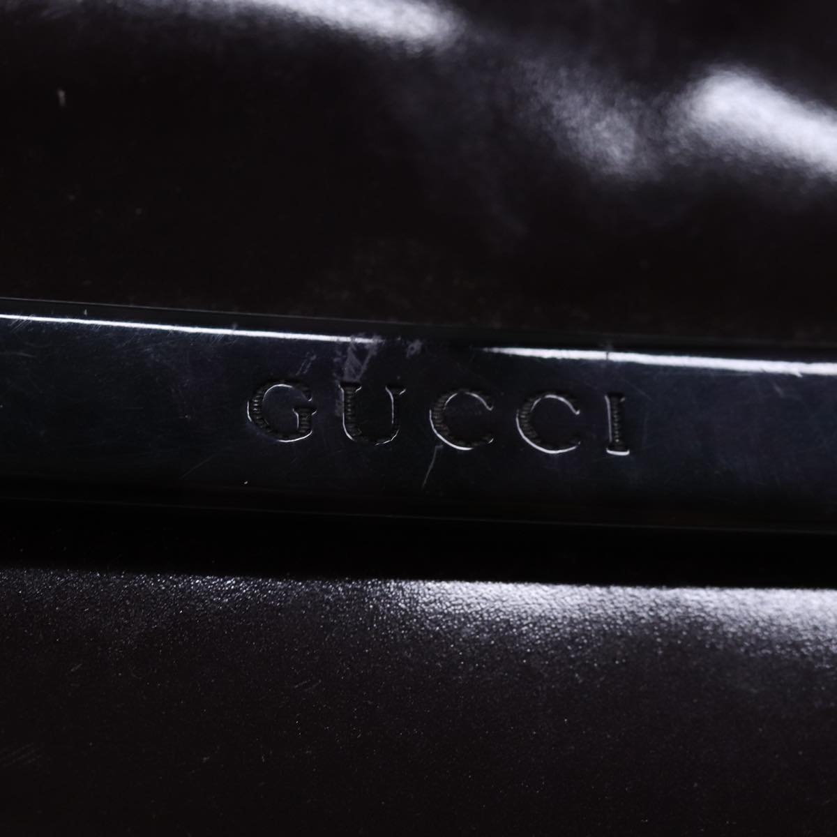 GUCCI Shoulder Bag Enamel Bordeaux 001 3091 3754 Auth ti1686