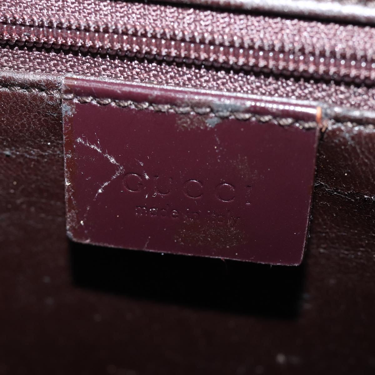 GUCCI Shoulder Bag Enamel Bordeaux 001 3091 3754 Auth ti1686