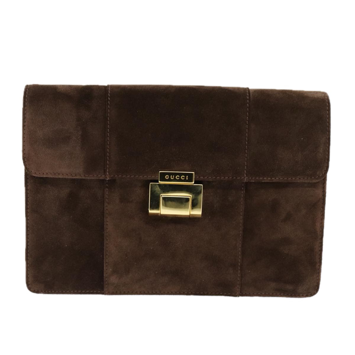 GUCCI Shoulder Bag Suede Brown Auth ti1687 - 0