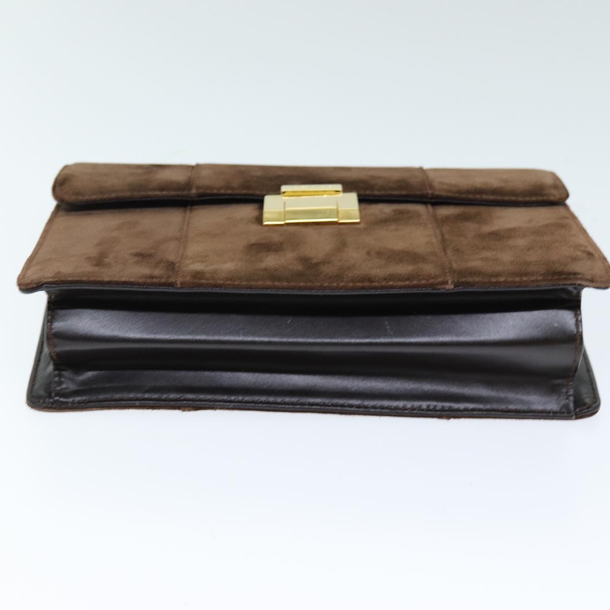 GUCCI Shoulder Bag Suede Brown Auth ti1687