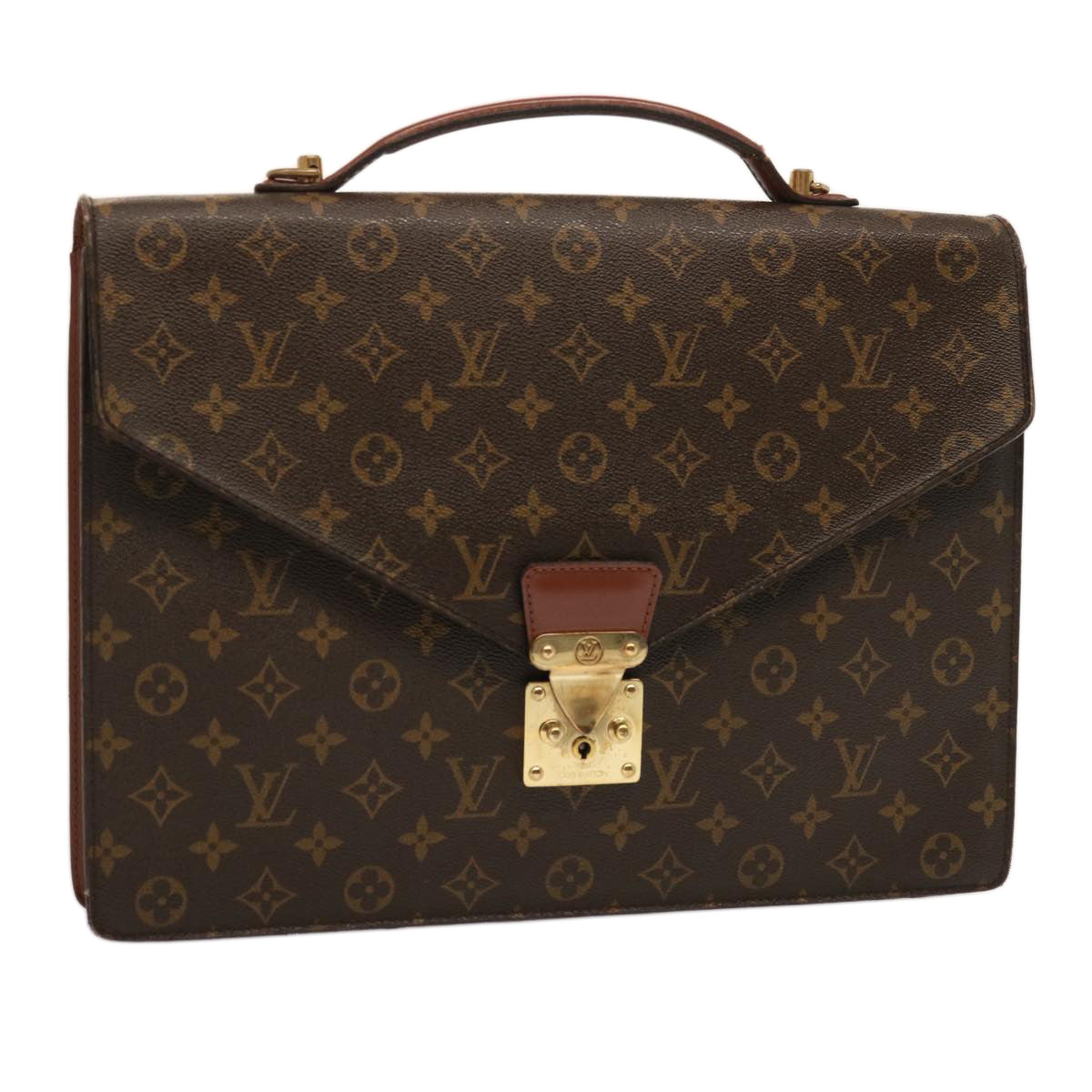 LOUIS VUITTON Monogram Porte Documents Bandouliere Bag M53338 LV Auth ti1706