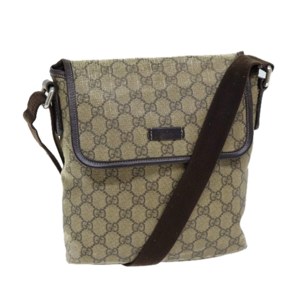 GUCCI GG Canvas Shoulder Bag Coated Canvas Beige Auth ti1728