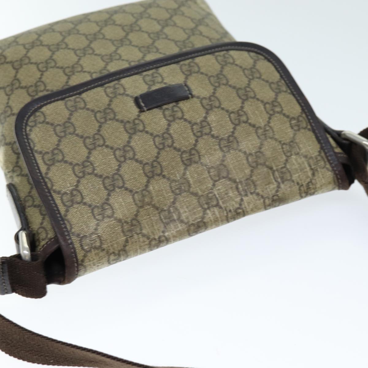 GUCCI GG Canvas Shoulder Bag Coated Canvas Beige Auth ti1728