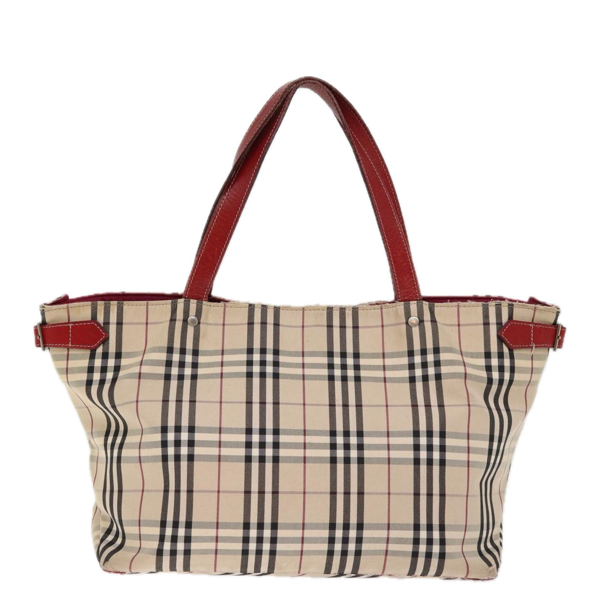 BURBERRY Nova Check Blue Label Tote Bag Canvas Beige Auth ti1734 - 0