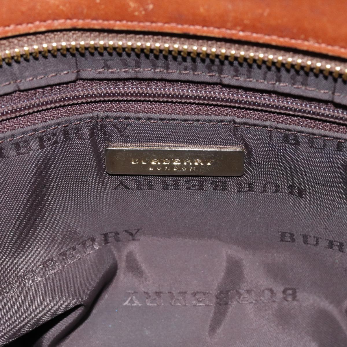 BURBERRY Nova Check Hand Bag Canvas Beige Auth ti1735