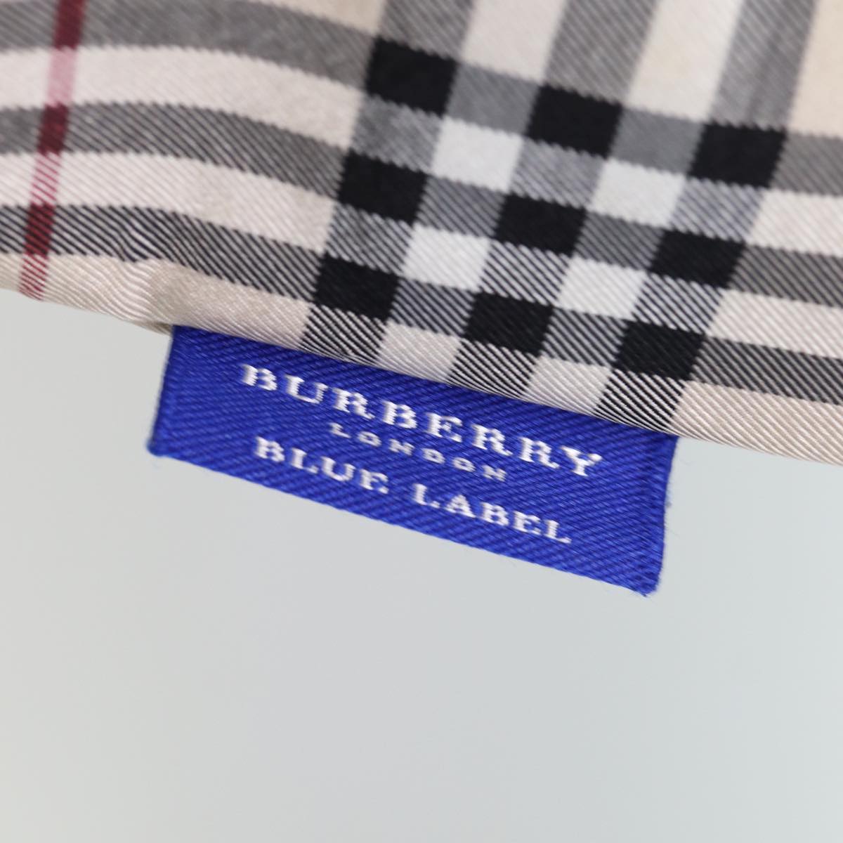 BURBERRY Nova Check Blue Label Tote Bag Nylon Beige Auth ti1737