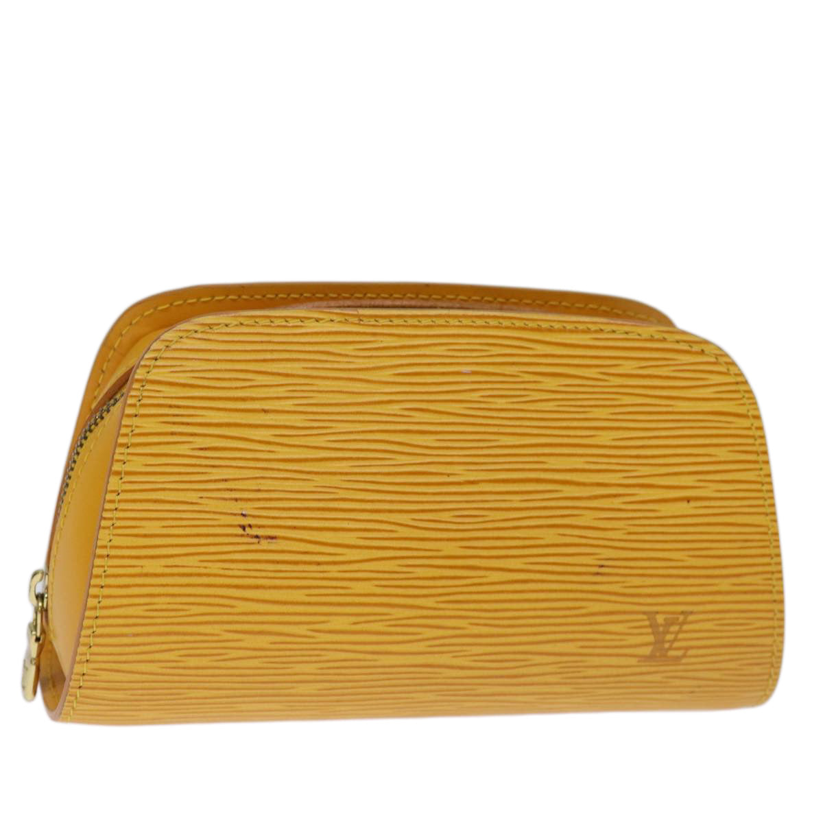 LOUIS VUITTON Epi Dauphine PM Pouch Yellow M48449 LV Auth ti1745