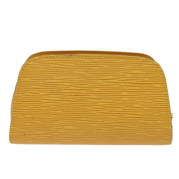 LOUIS VUITTON Epi Dauphine PM Pouch Yellow M48449 LV Auth ti1745