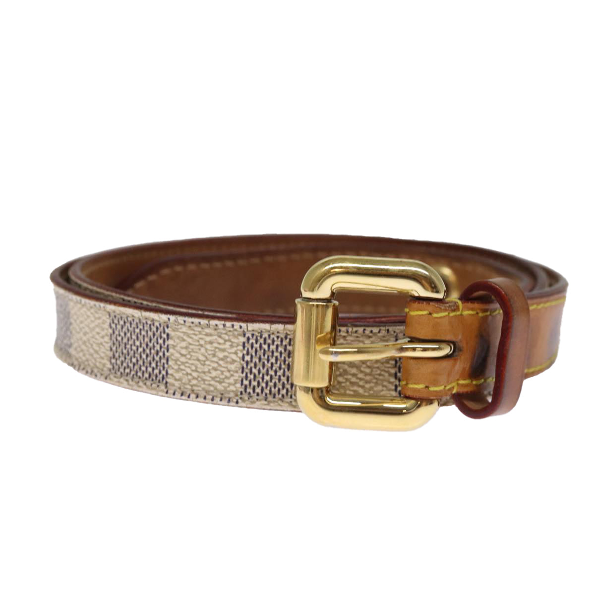 LOUIS VUITTON Damier Azur Ceinture Tresor Belt 36.2"" M9730 LV Auth ti1747