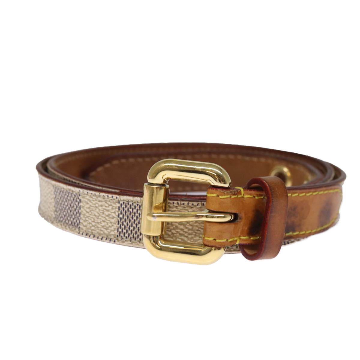 LOUIS VUITTON Damier Azur Ceinture Tresor Belt 36.2"" M9730 LV Auth ti1747