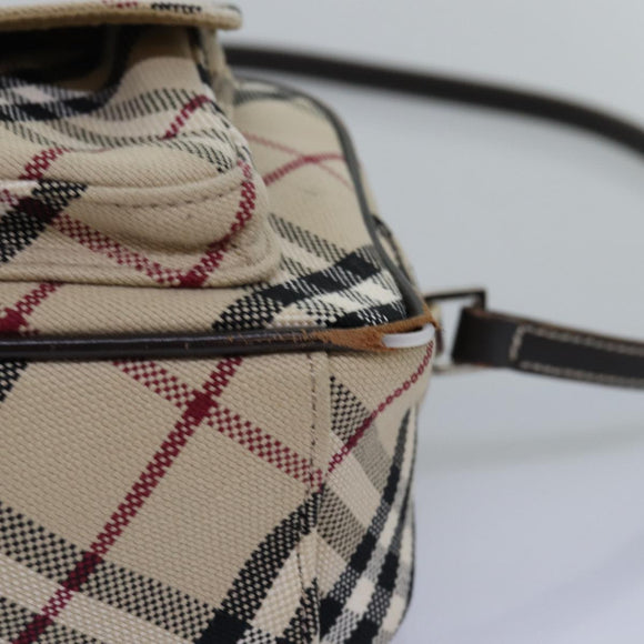 BURBERRY Nova Check Blue Label Shoulder Bag Canvas Beige Brown Auth ti1756