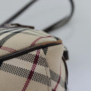 BURBERRY Nova Check Blue Label Shoulder Bag Canvas Beige Brown Auth ti1756-13
