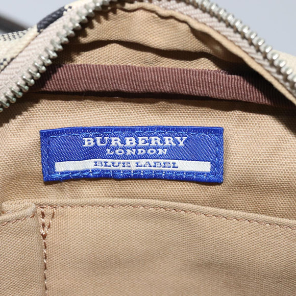 BURBERRY Nova Check Blue Label Shoulder Bag Canvas Beige Brown Auth ti1756