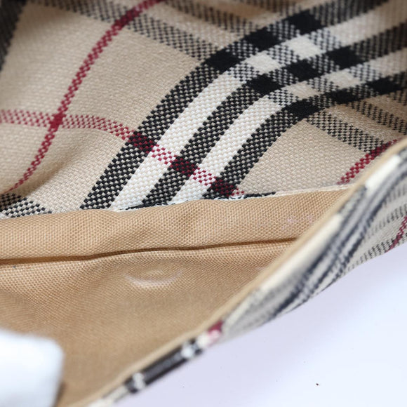 BURBERRY Nova Check Blue Label Shoulder Bag Canvas Beige Brown Auth ti1756
